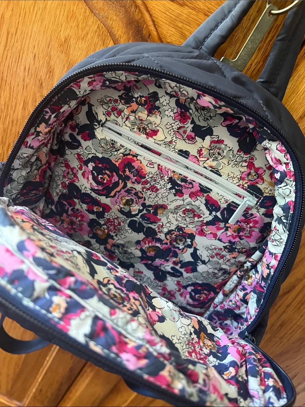 Vera Bradley Navy Quilted Mini Backpack